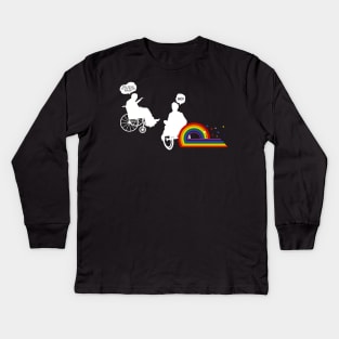 Wheelchair Roll Over Last Unicorn Kids Long Sleeve T-Shirt